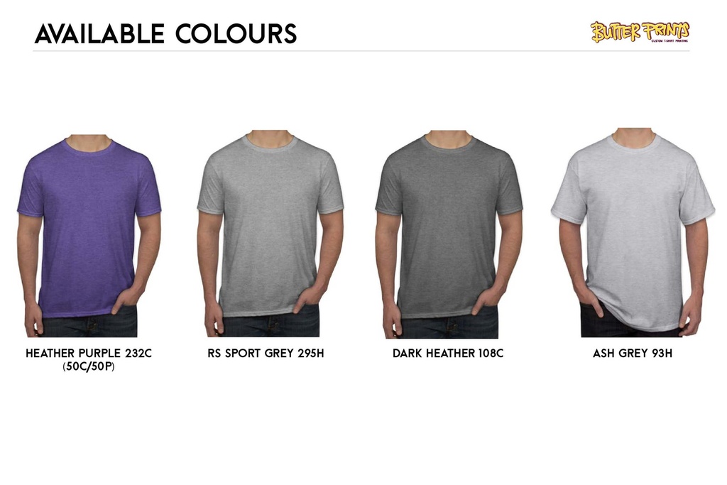 Heather Textured 100% Cotton Tees (Gildan Premium 76000) - 180 gsm