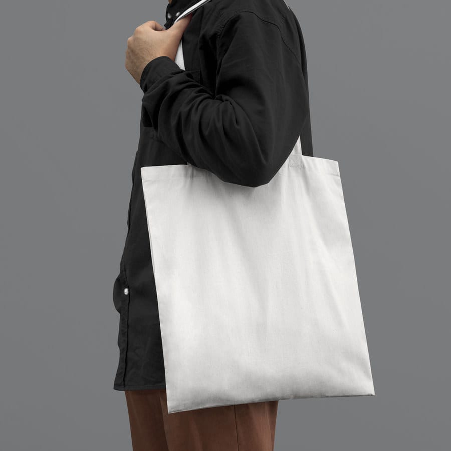 High Quality Canvas Tote Bag - plain, no print (Black, A4)