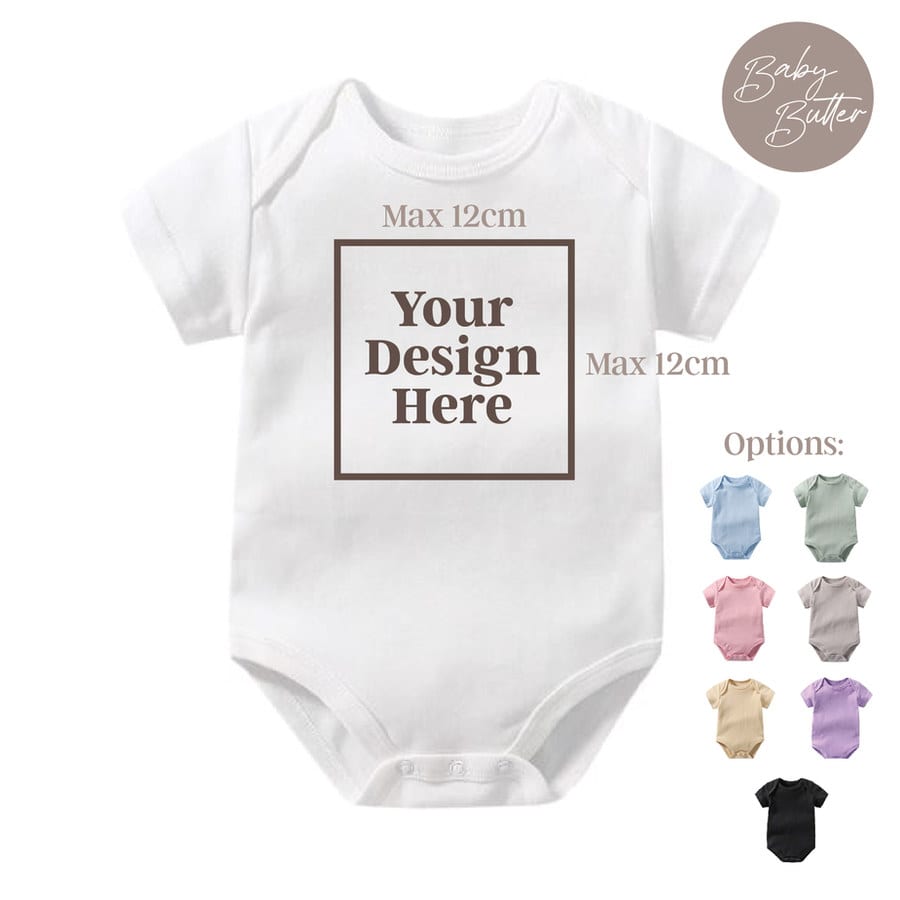 Print Your Design on Baby Romper (White, 0-3m (2-4kg))