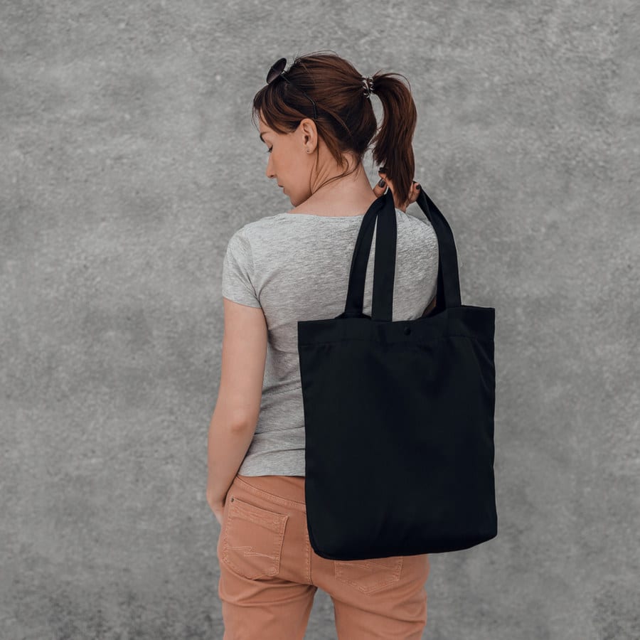 BLACK High Quality Canvas Tote Bag - plain, no print