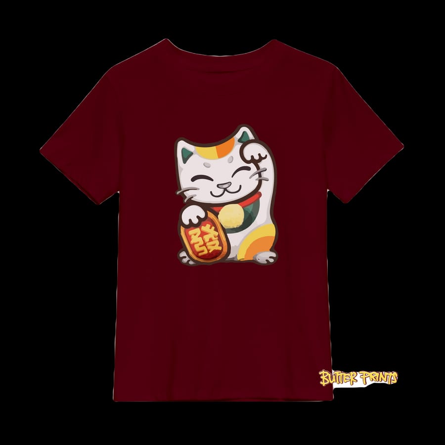 Lucky Cat T-shirt (with print name option)