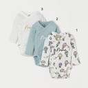 Custom Name on H&amp;M 3-pack long-sleeved bodysuits (0-9mths) - Hot Air Balloons